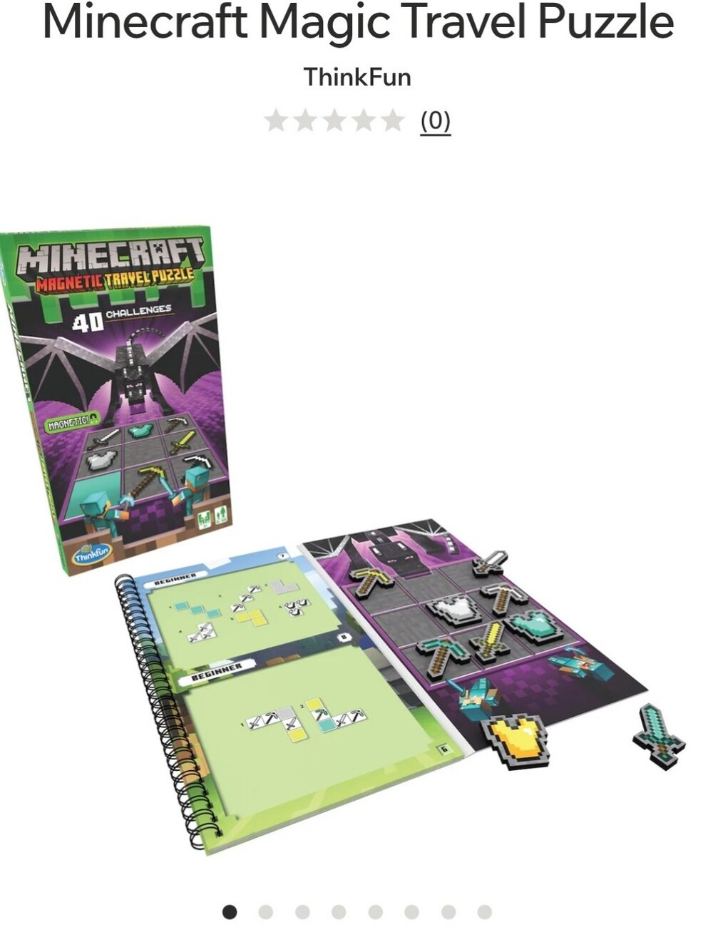Minecraft Magnetic Travel Puzzle Jeu De Logique 40 Challenges (French Version)